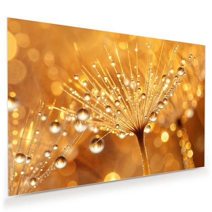 Wandbild mit dem Motiv Pusteblume voll Tau
