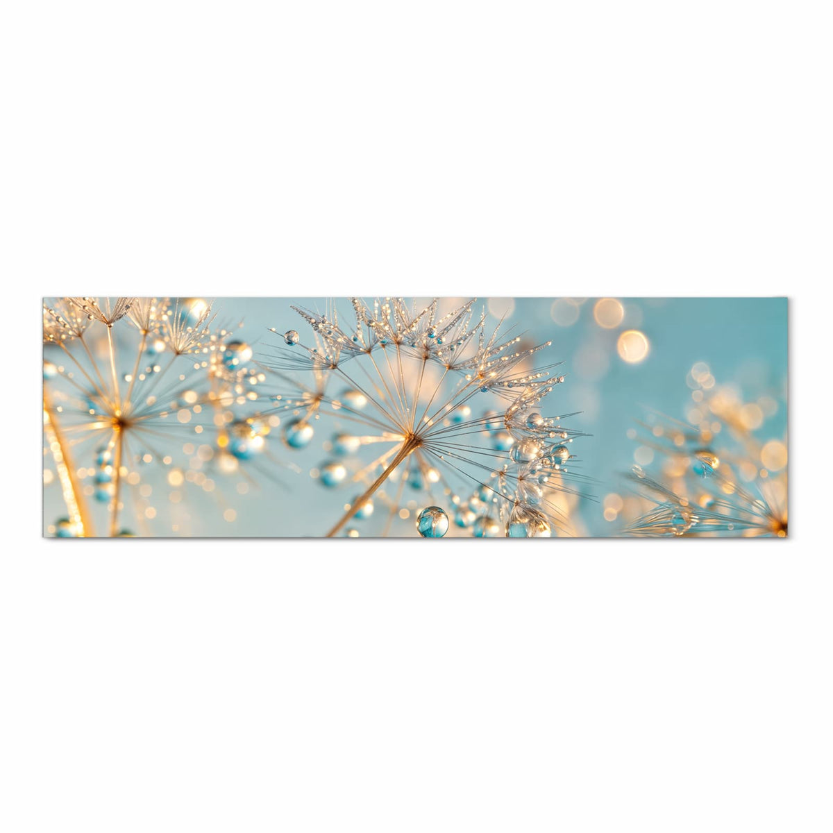 Rutschfester moderner Küchenläufer mit Motiv Pusteblume Wassertropfen in Frontansicht