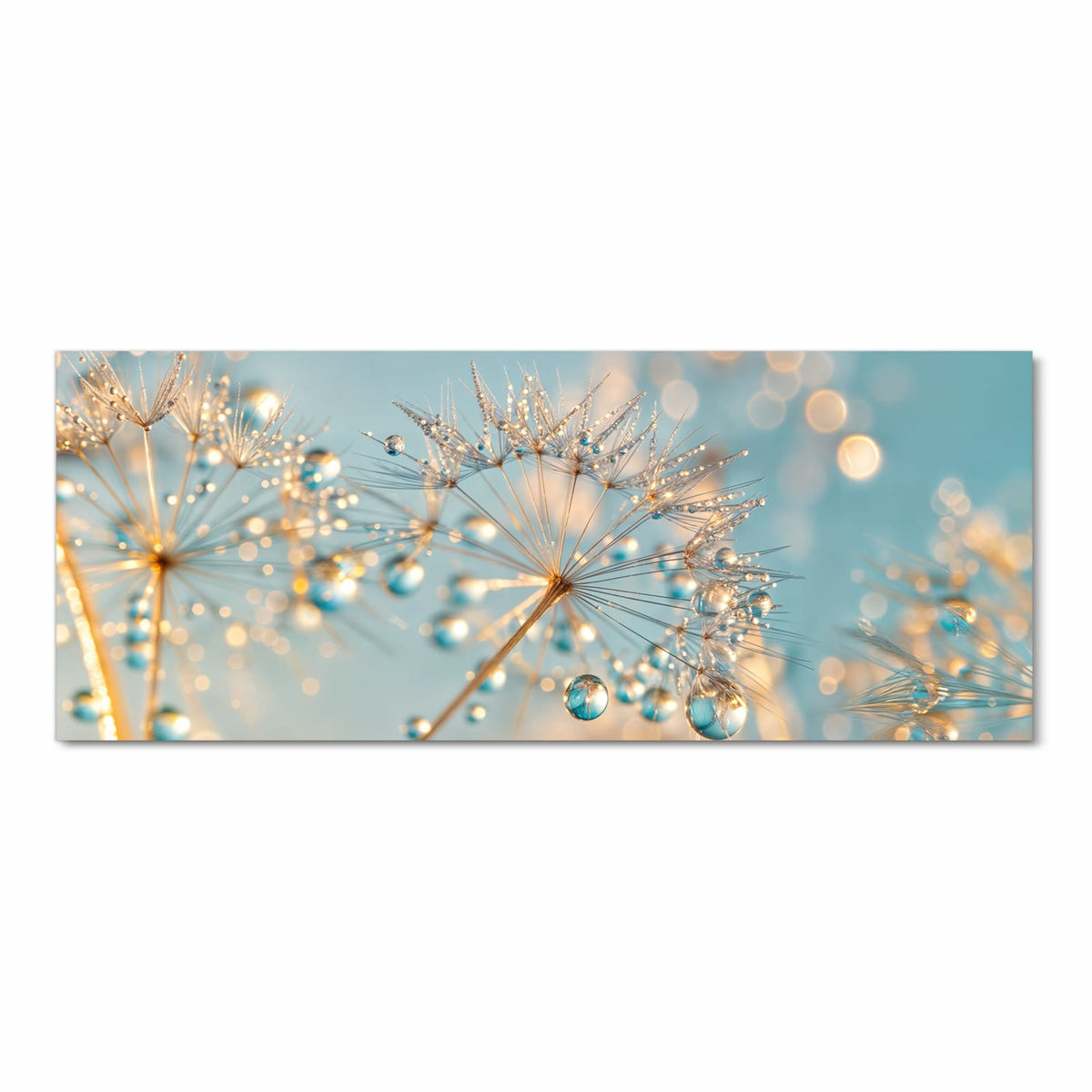 Pflegeleichter rutschfester Küchenläufer mit Motiv Pusteblume Wassertropfen in Frontansicht
