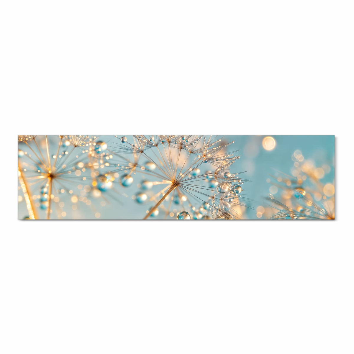 Bodenschonender Küchenteppich mit Motiv Pusteblume Wassertropfen in Frontansicht