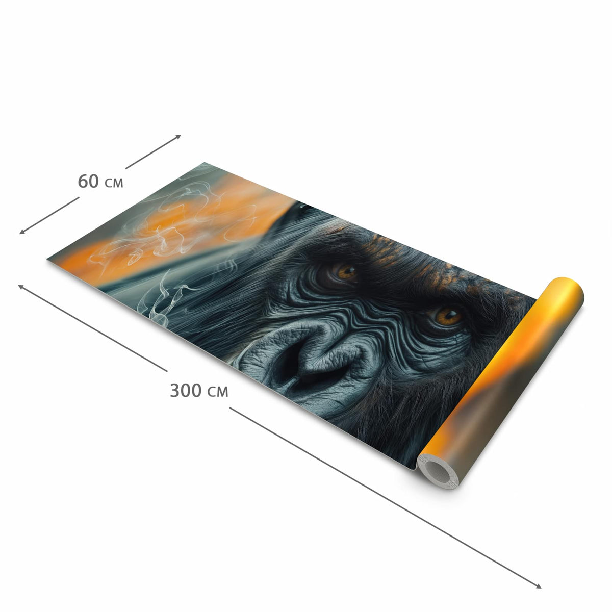 Fleckenresistenter Küchenläufer mit Motiv Rauchender Affe in der Grösse 60x180 cm