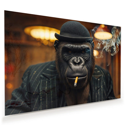 Wandbild mit dem Motiv Gorilla im Anzug