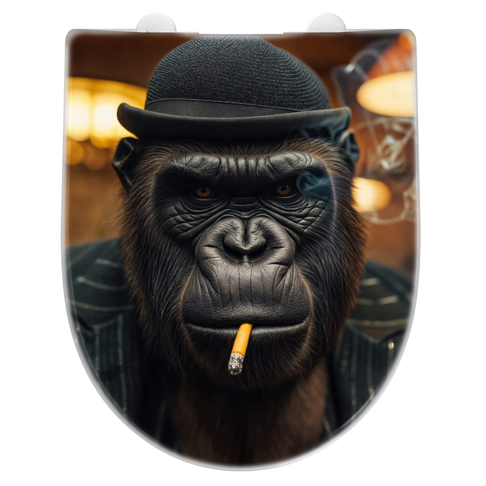 WC-Sitz mit Absenkautomatik Rauchender Gorilla