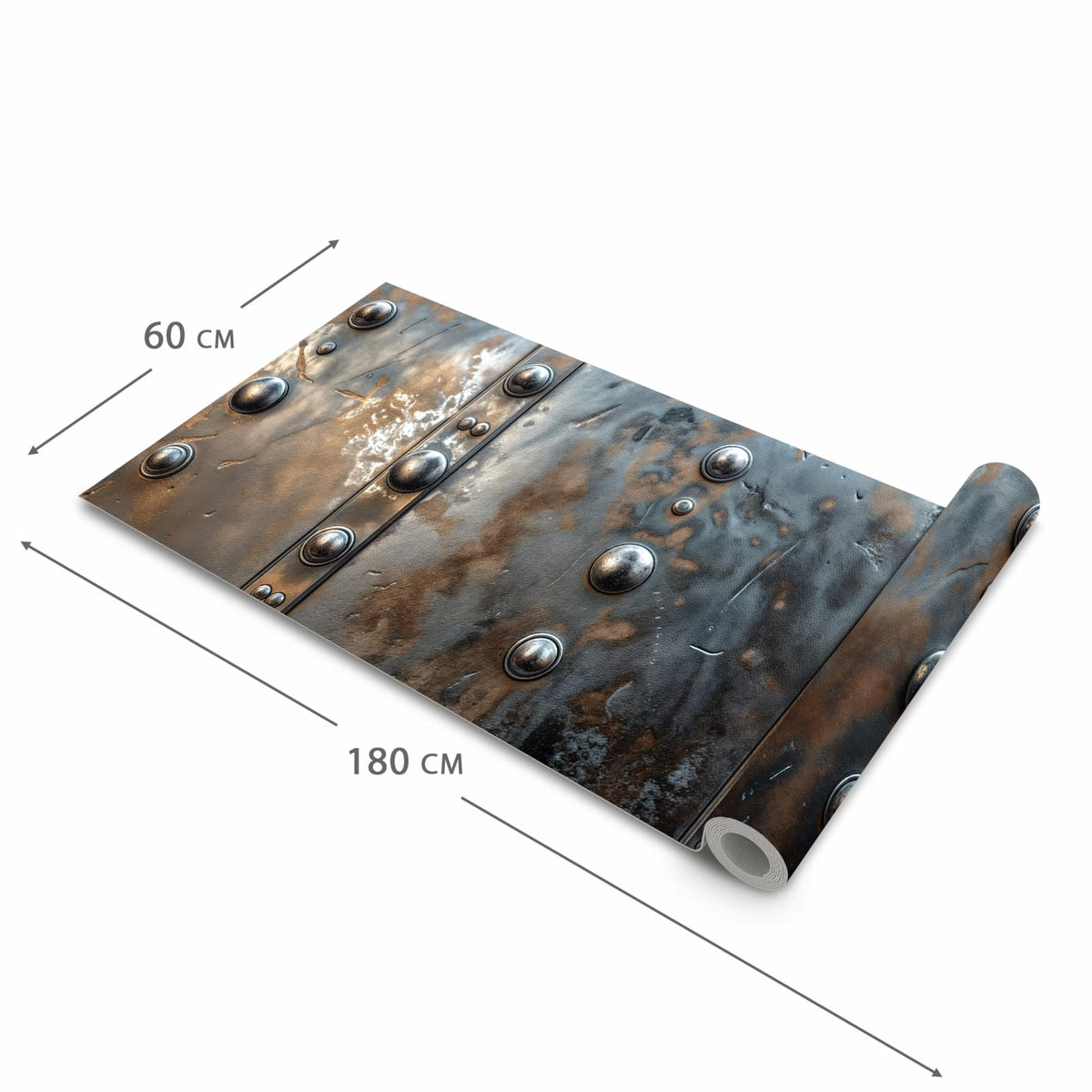 Rutschfester Läufer für Flur mit Motiv Metallstruktur in der Grösse 60x150 cm
