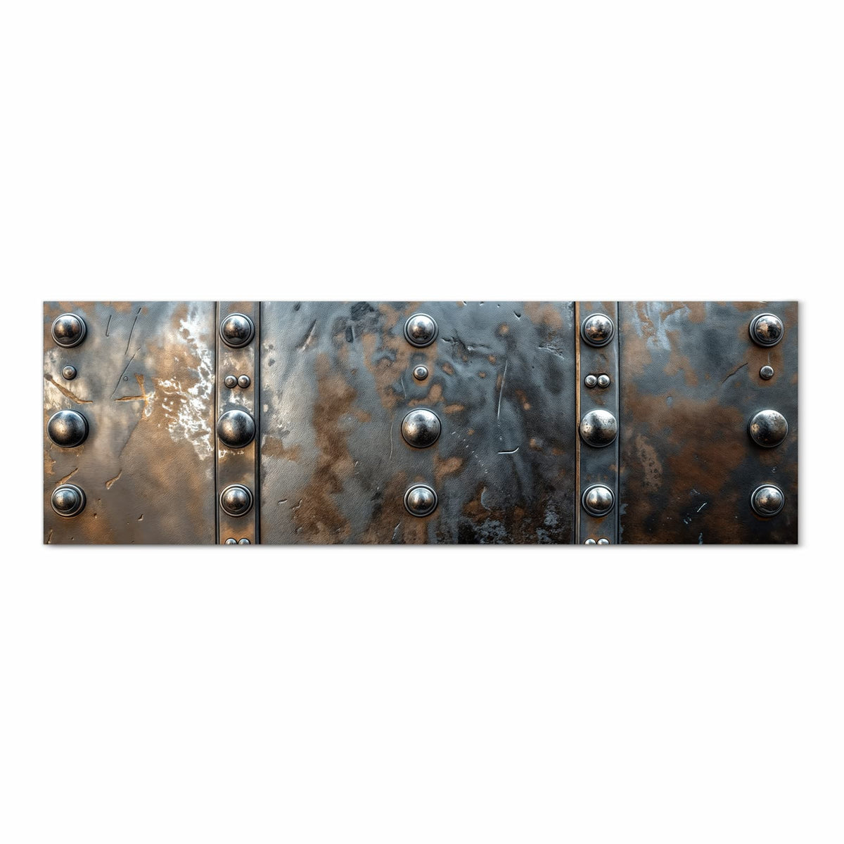 Feuchtigkeitsresistenter Küchenläufer mit Motiv Metallstruktur in Frontansicht zum Waschen