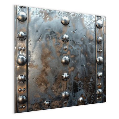 Magnettafel mit dem Motiv Stahlplatte mit Nieten