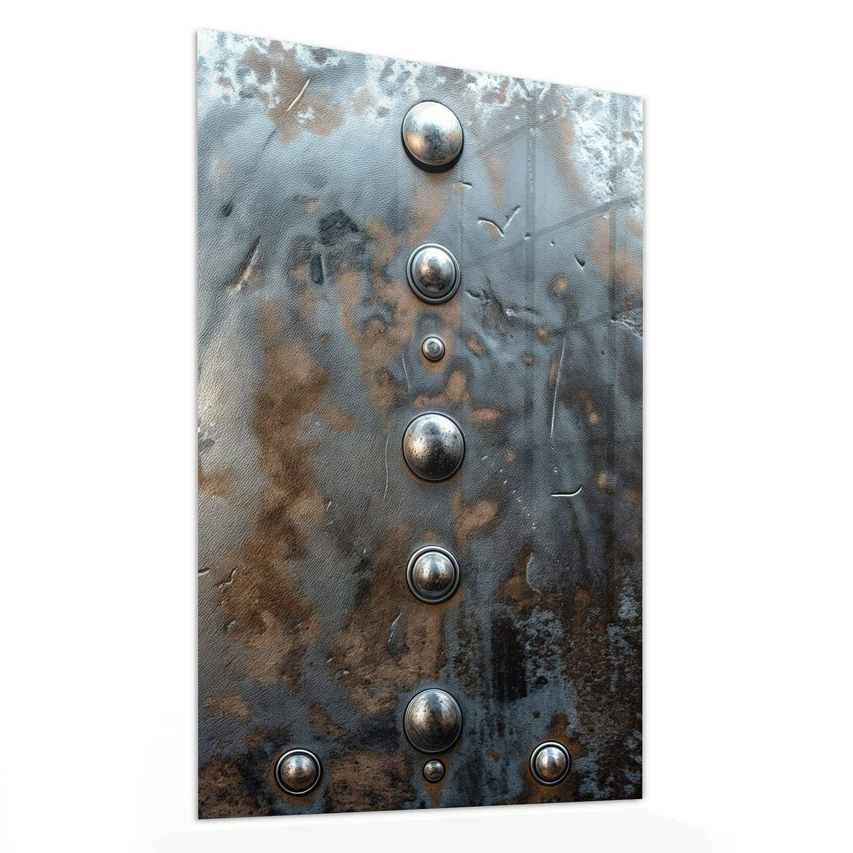 11 Größen – von 30 × 60 bis 60 × 150 cm – Wandbild - Stahlplatte mit Nieten - Hochformat