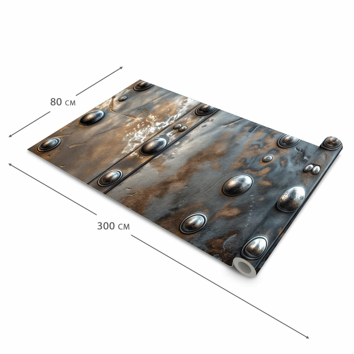 Zeitsparender Bodenläufer Teppich mit Motiv Metallstruktur in der Grösse 60x150 cm