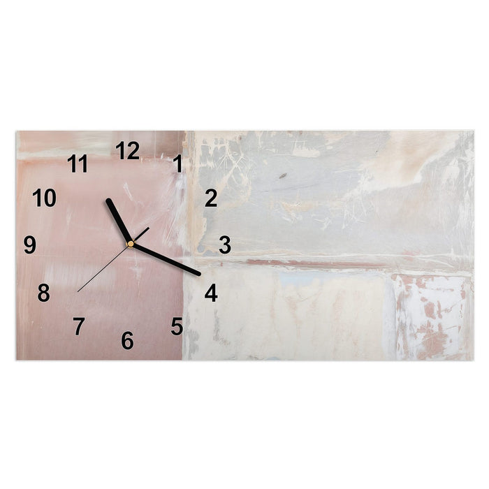 Wanduhr Zarte Strukturen aus Glas – Querformat 60 × 30 cm mit Ziffernblatt Modern