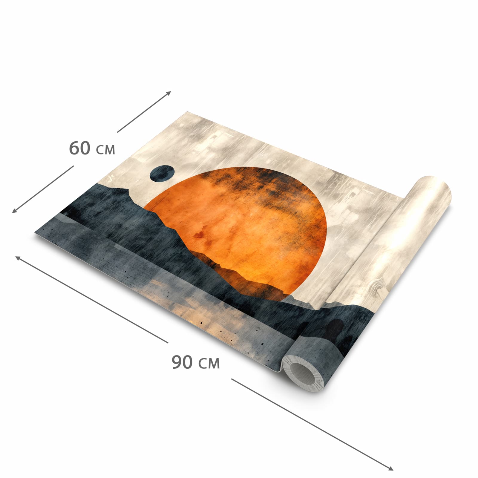 Wasserabweisender waschbarer Küchenteppich mit Motiv Sonnenuntergang Kunst in der Grösse 60x240 cm