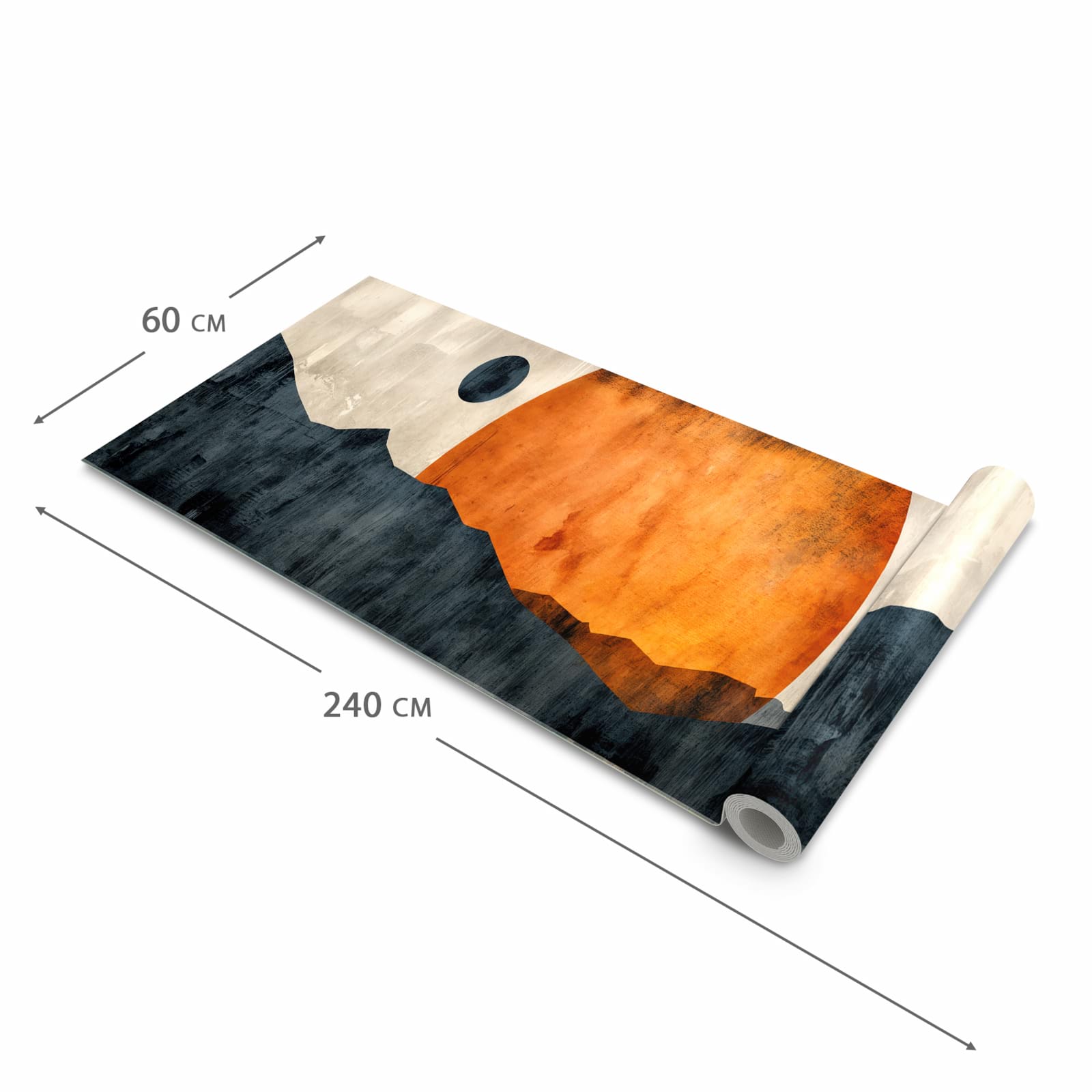 Abriebfester rutschfester Küchenteppich mit Motiv Sonnenuntergang Kunst in der Grösse 60x240 cm