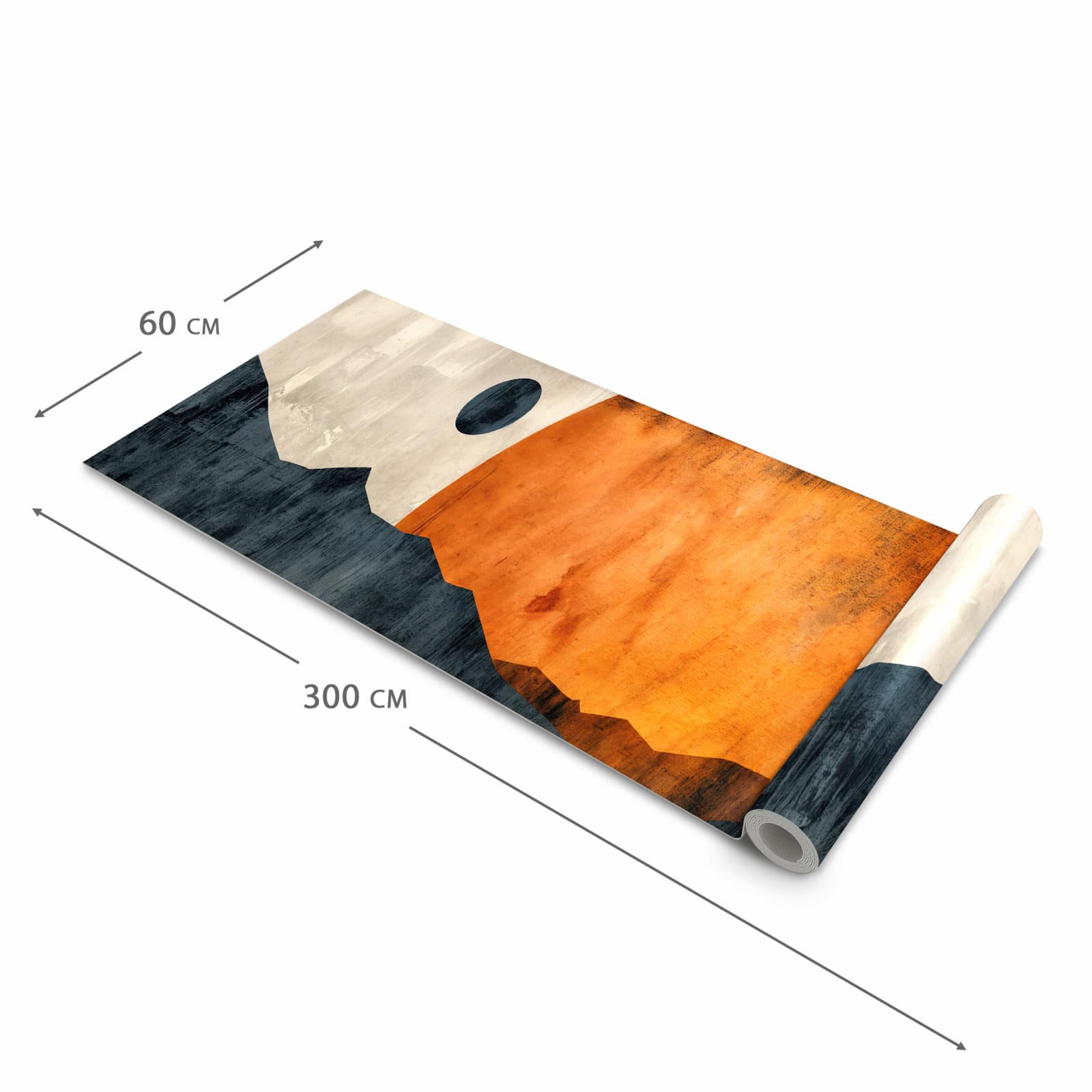 Waschbarer Küchenteppich mit Motiv Sonnenuntergang Kunst in der Grösse 60x240 cm für Trittkomfort