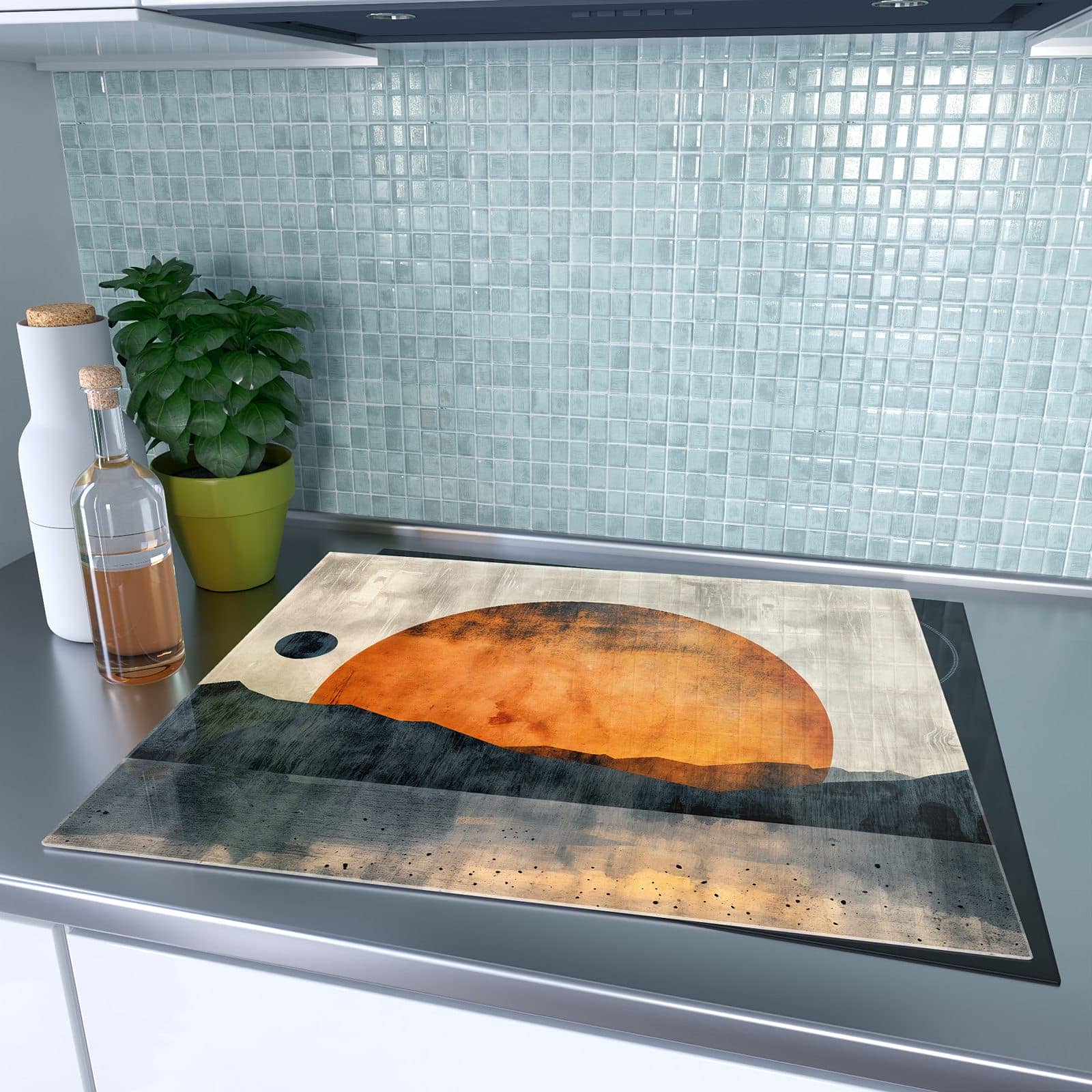 1-teilige Herdabdeckplatten mit Sonnenuntergang Kunst-Motiv auf dem Ceranfeld