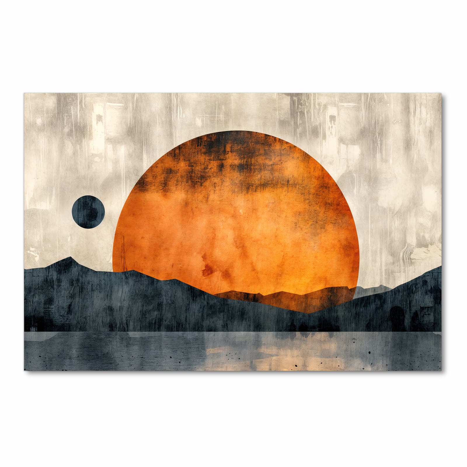 Zeitsparender Küchenteppich mit Motiv Sonnenuntergang Kunst in Frontansicht für die Küche