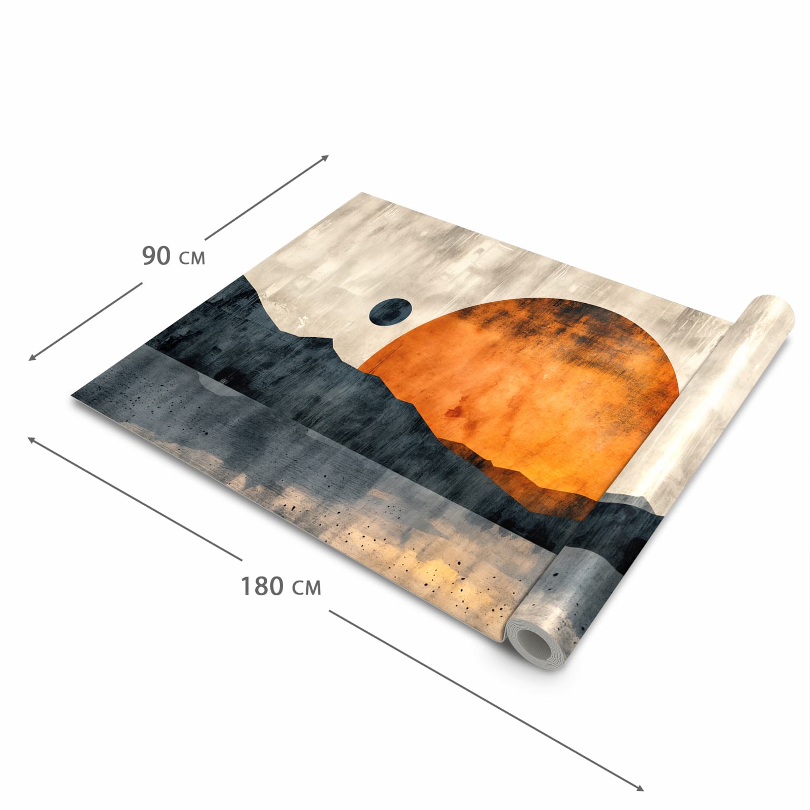 Flacher Küchenläufer mit Motiv Sonnenuntergang Kunst in der Grösse 60x240 cm