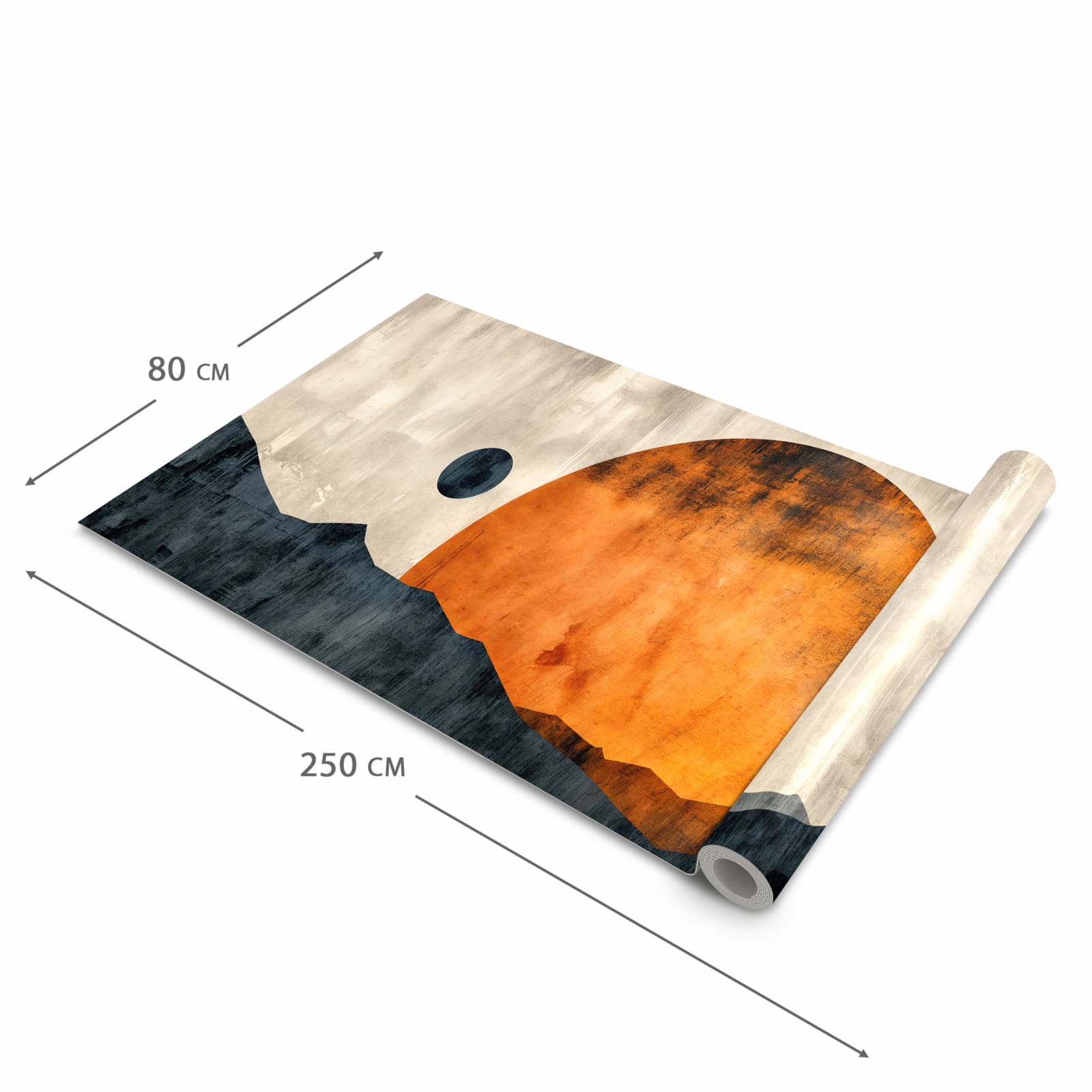 Schmutzabweisender rutschfester Küchenteppich mit Motiv Sonnenuntergang Kunst in der Größe 60x240 cm