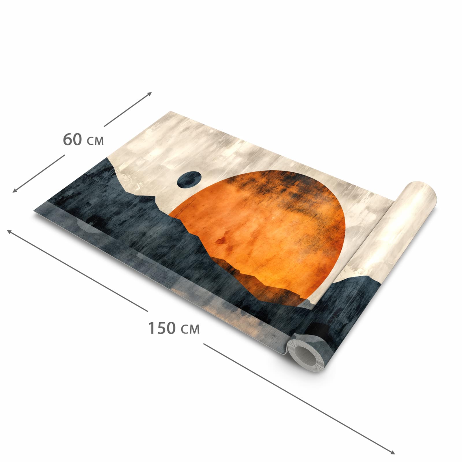 Zeitsparender waschbarer Küchenteppich mit Motiv Sonnenuntergang Kunst in der Grösse 60x240 cm