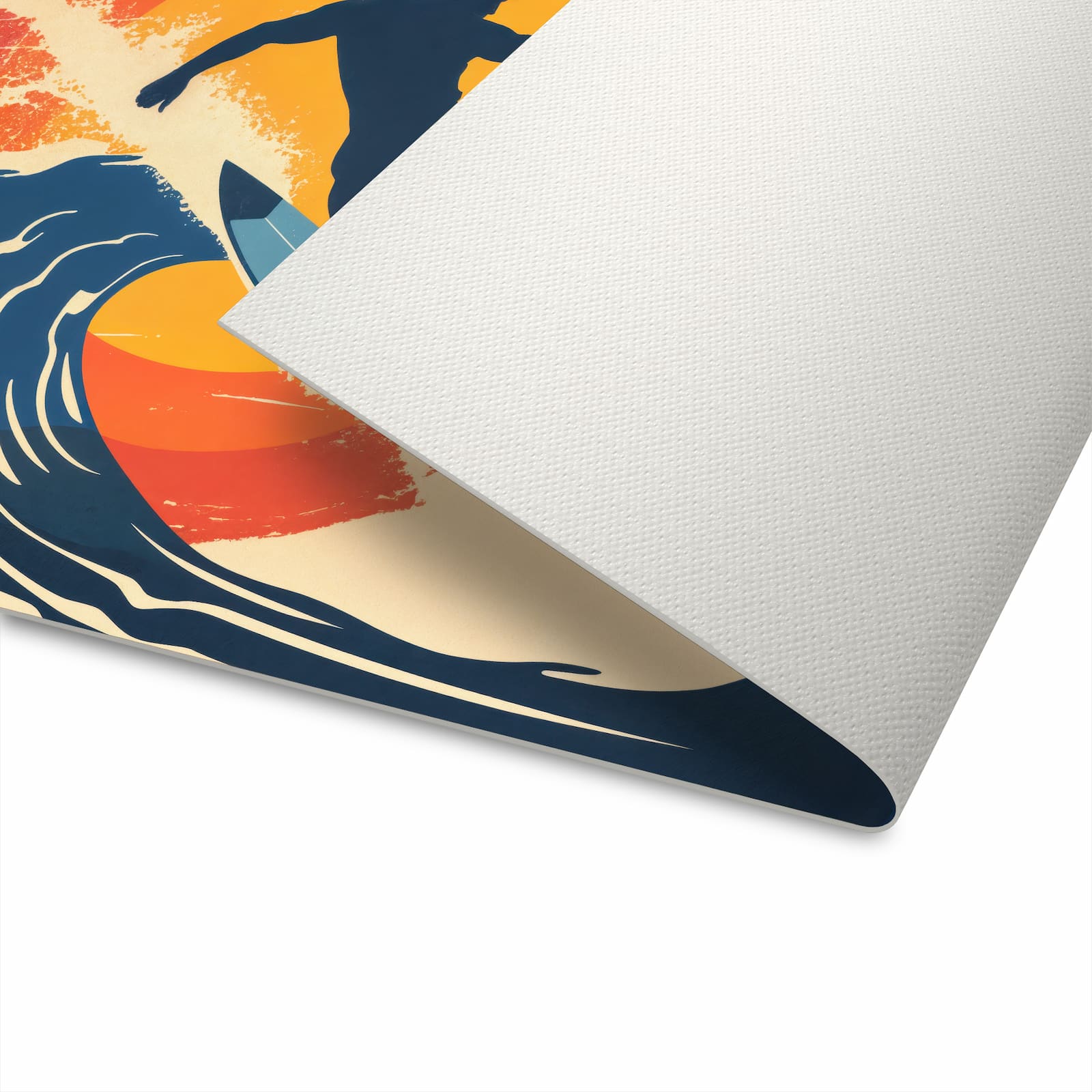 Langlebiger Küchenteppich mit Motiv Surferwelle in moderner Küche