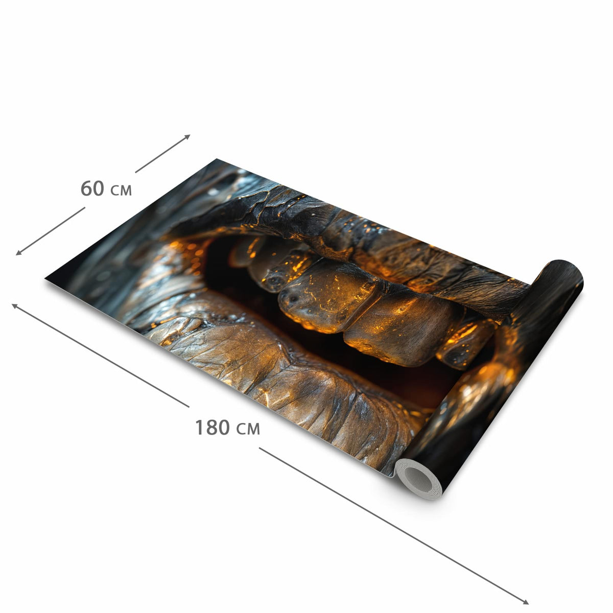 Bodenschonender Küchenteppich mit Motiv Metallischer Mund in der Grösse 90x240 cm, waschbar