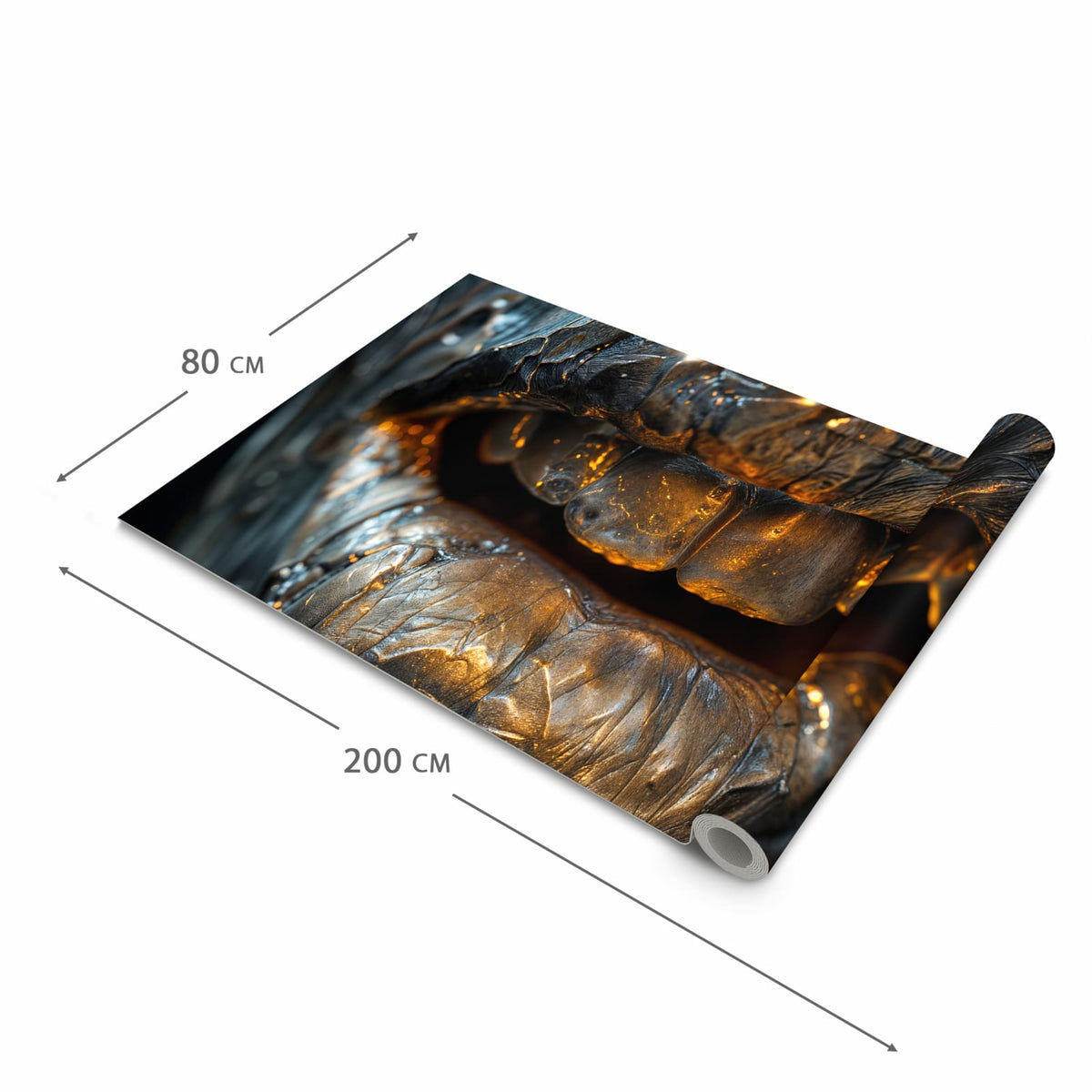 Küchenteppich mit Motiv Metallischer Mund in der Grösse 90x240 cm für sicheres Aufbewahren
