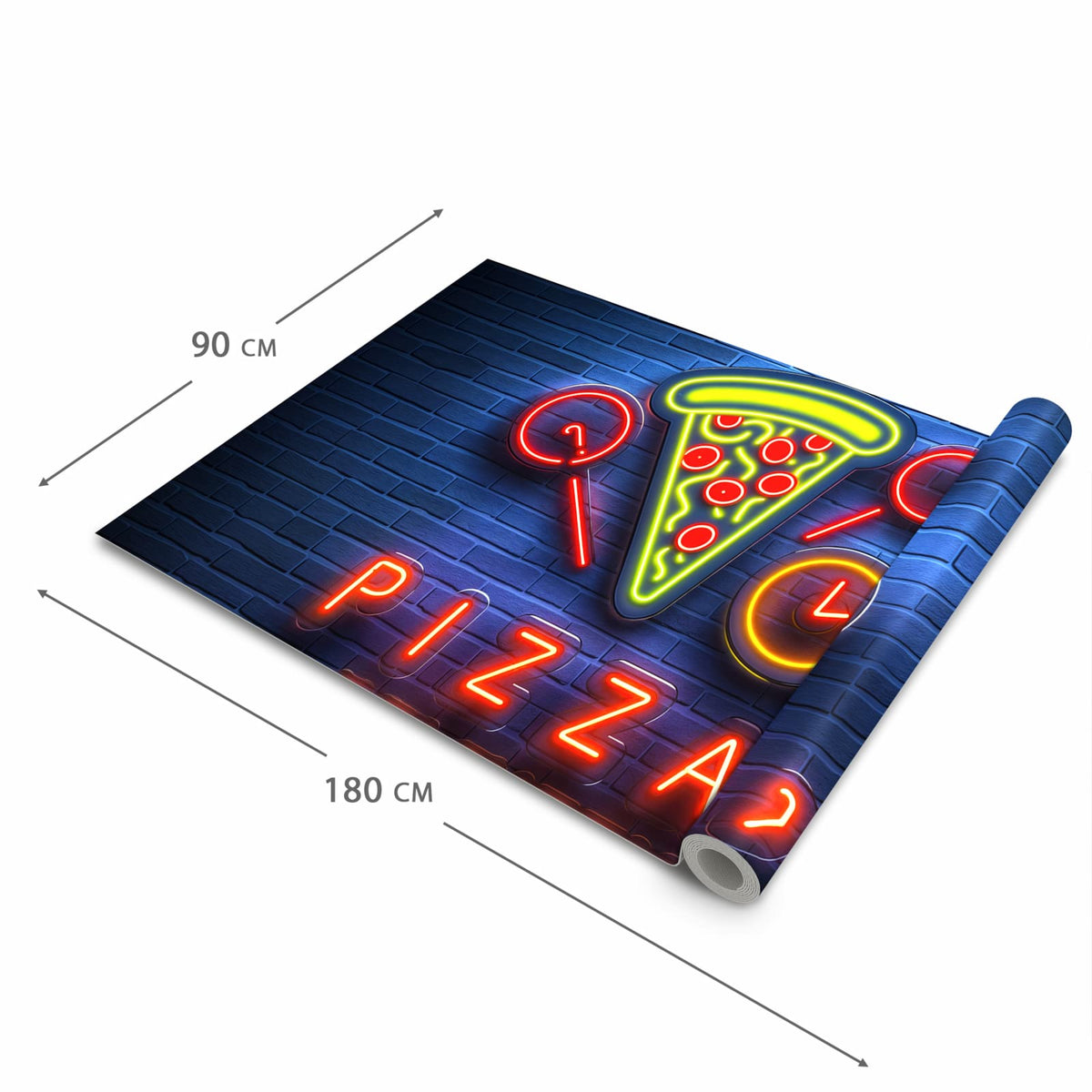 Waschbarer Küchenteppich mit Motiv Pizzalieferservice in der Grösse 90x240 cm