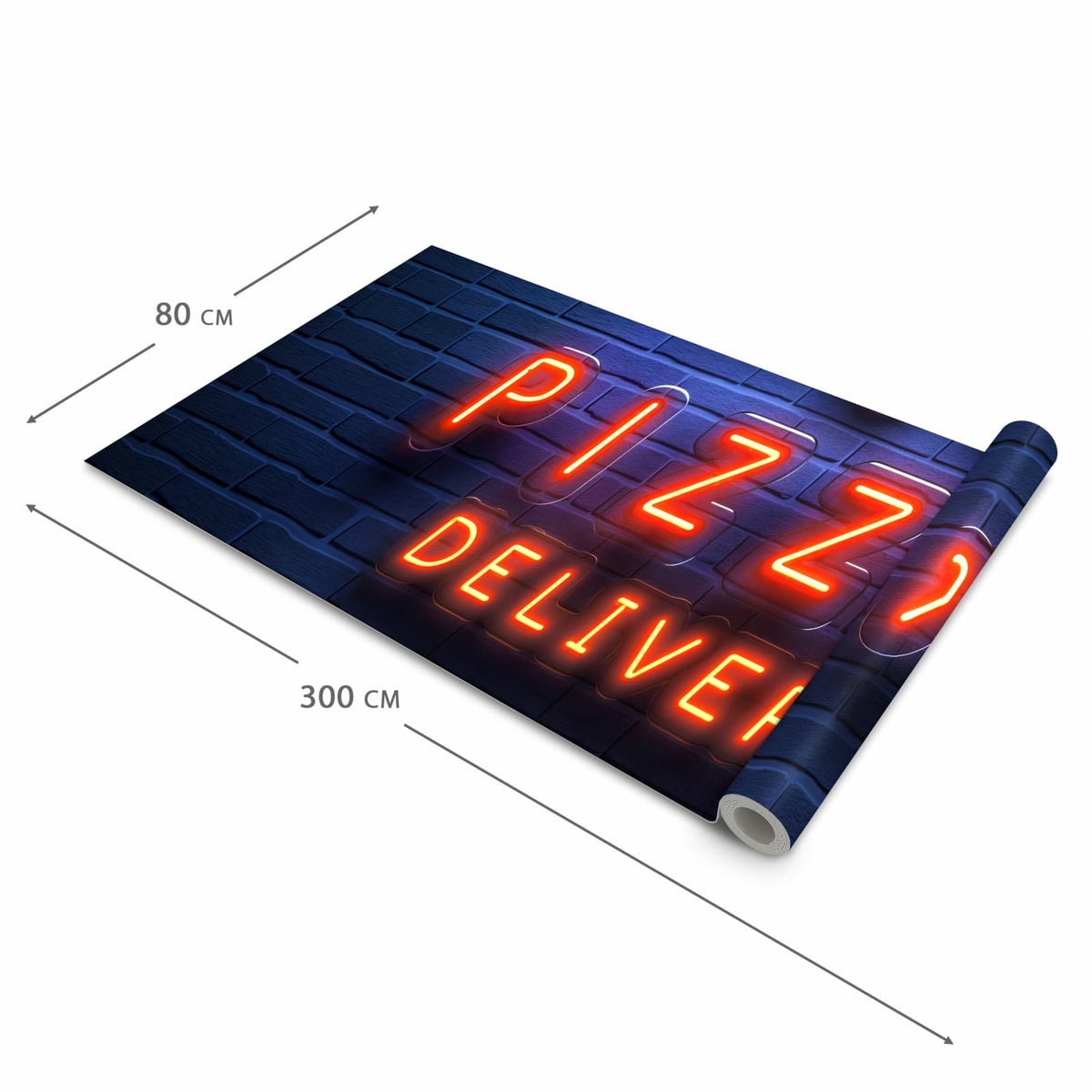 Strapazierfähiger Küchenteppich mit Motiv Pizzalieferservice in der Grösse 90x240 cm