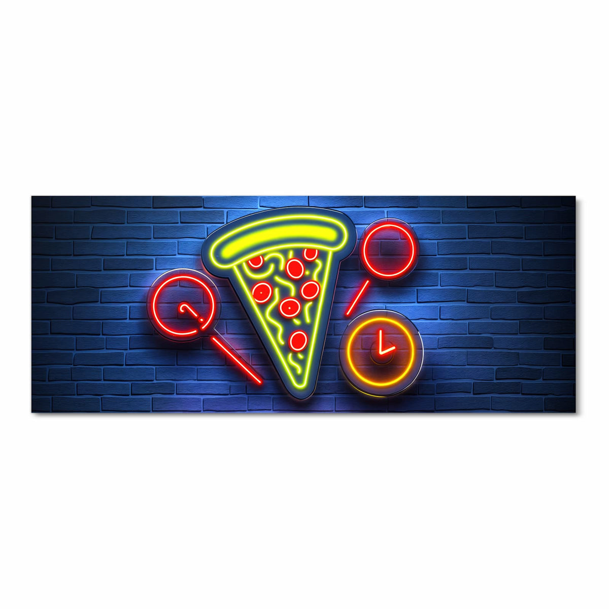 Hygienischer rutschfester Küchenläufer mit Motiv Pizzalieferservice in Frontansicht