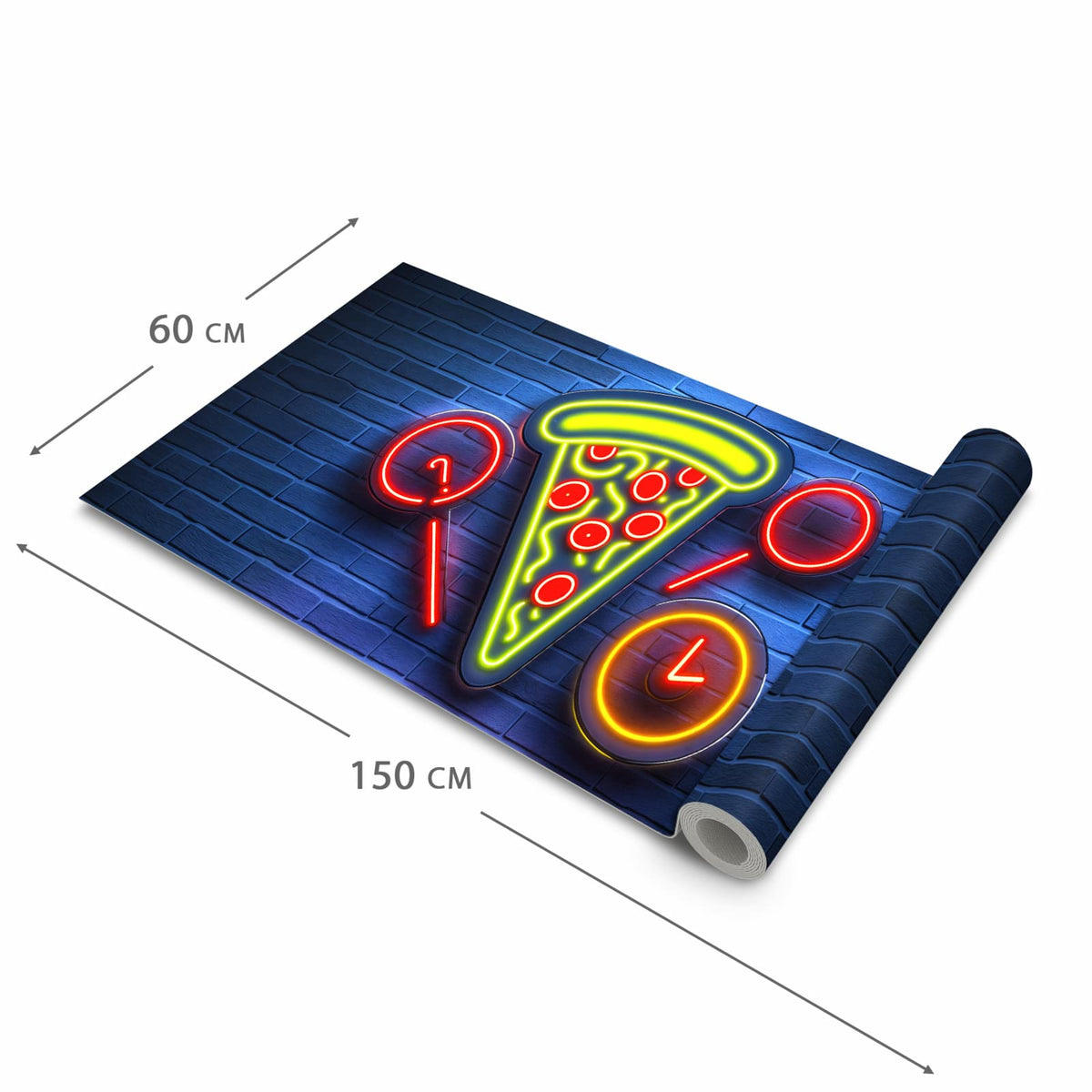 Geruchsneutraler rutschfester Läufer mit Motiv Pizzalieferservice in der Grösse 90x240 cm