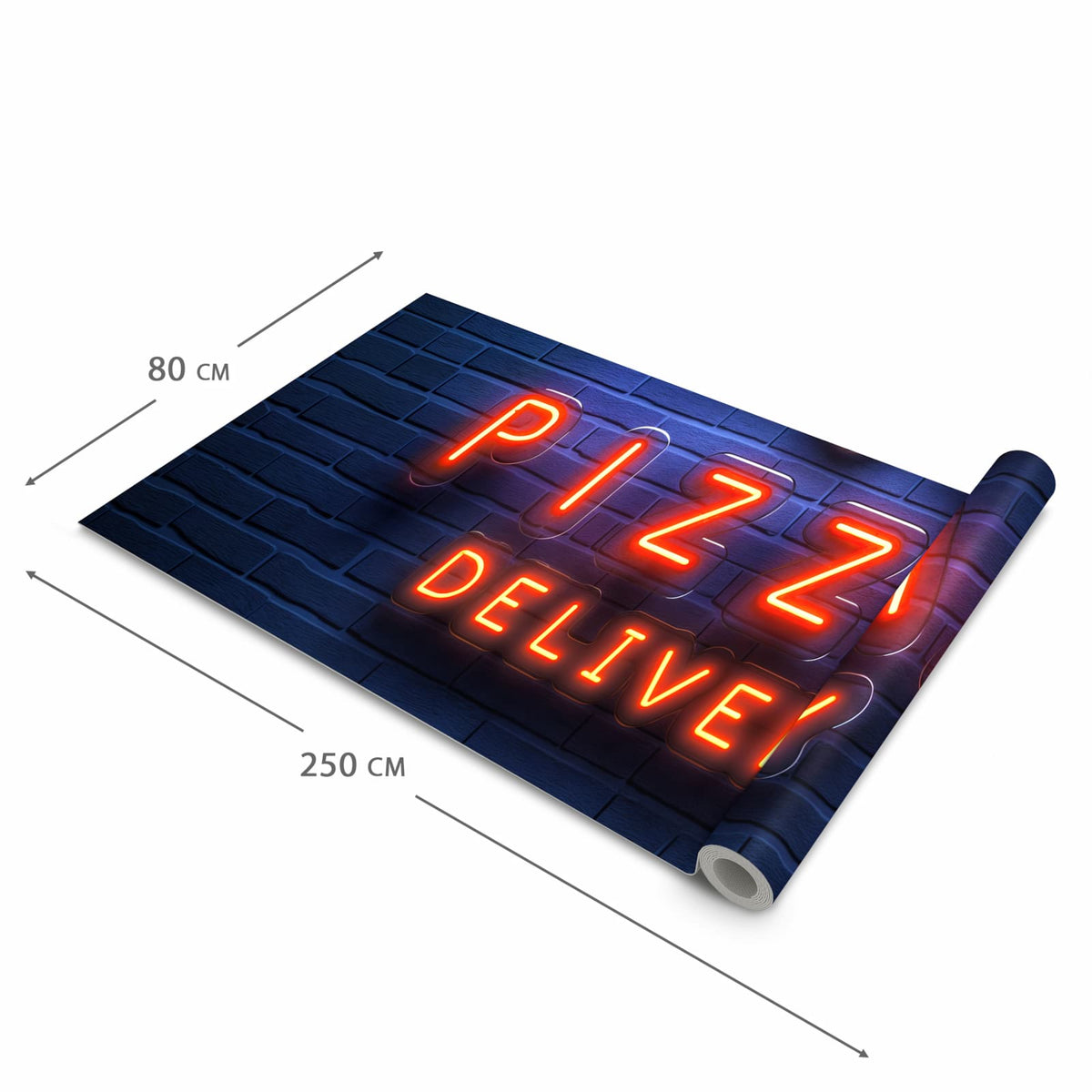Komfortabler Bodenläufer mit Motiv Pizzalieferservice in der Grösse 90x240 cm