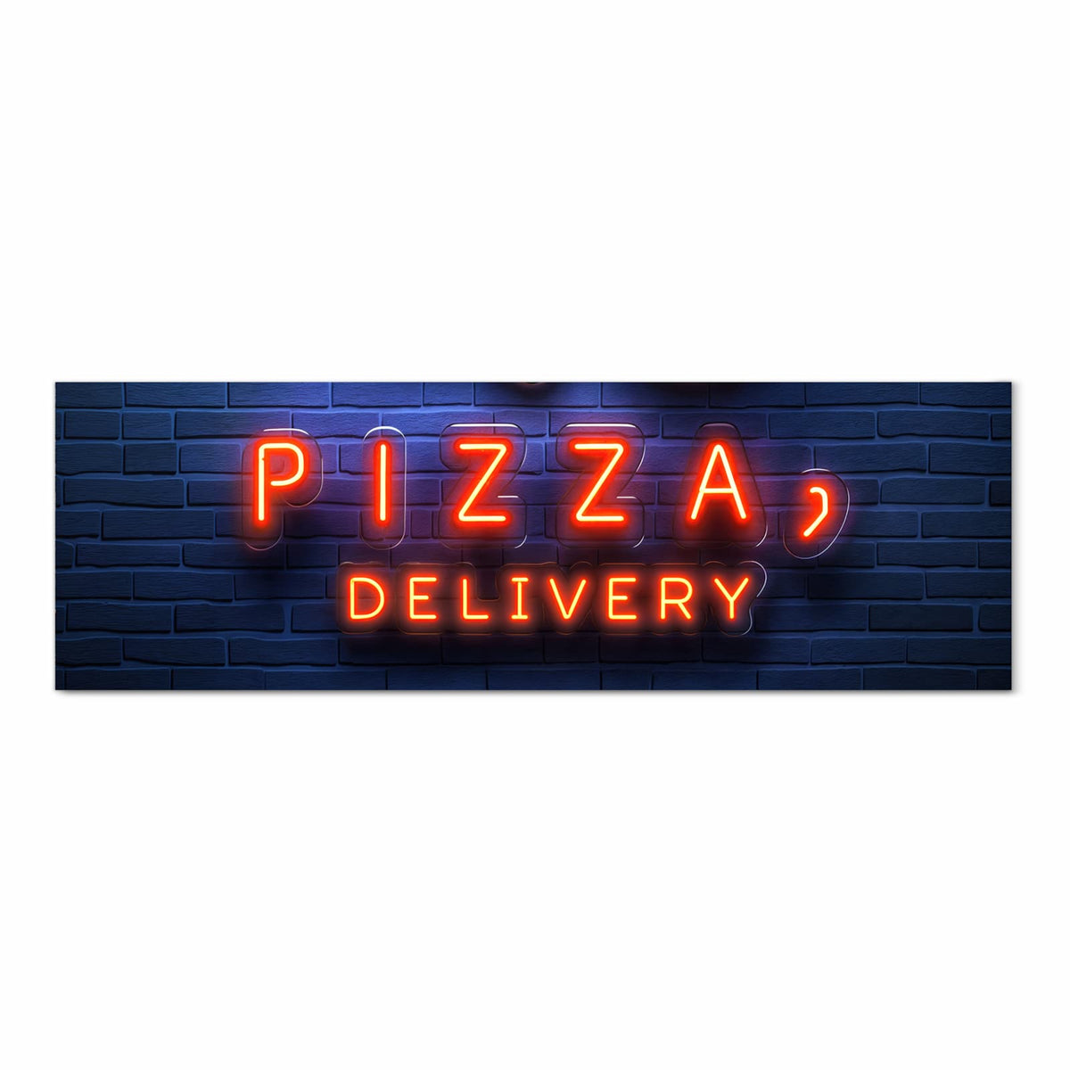Bodenschonender Küchenläufer nach Maß mit Motiv Pizzalieferservice in Frontansicht