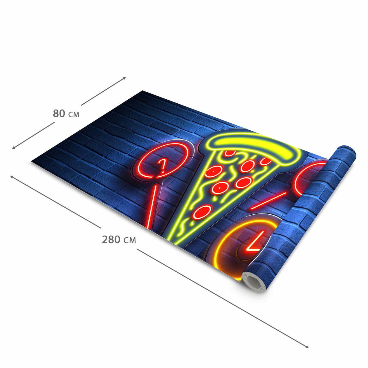 Hygienischer Bodenläufer Teppich mit Motiv Pizzalieferservice in der Grösse 90x240 cm