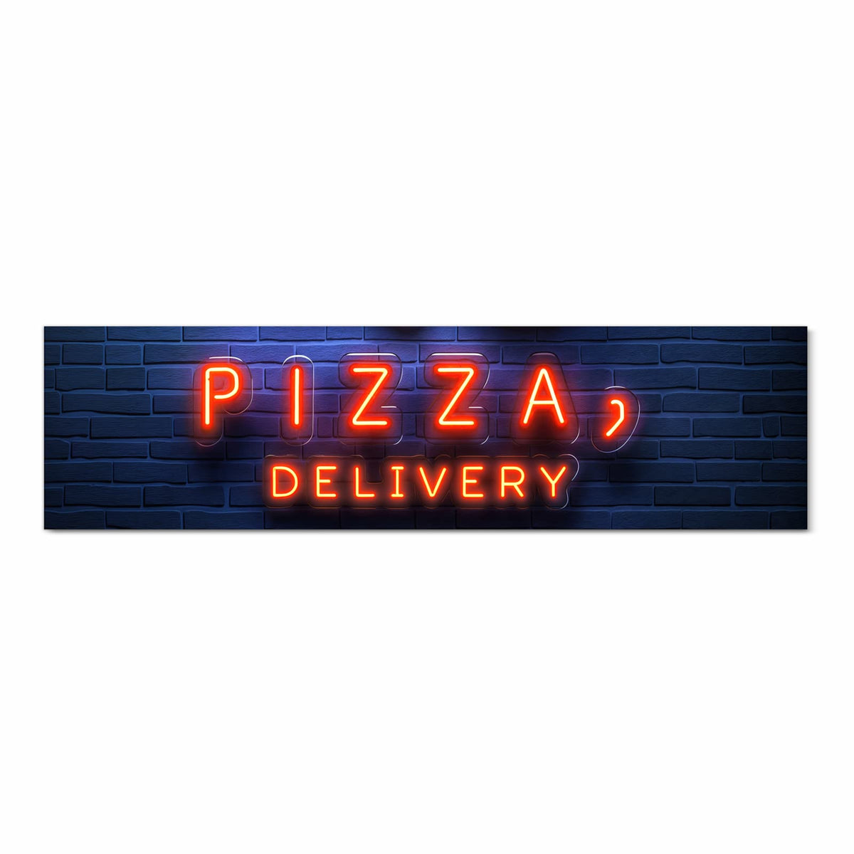 Bodenschonender moderner Küchenläufer mit Motiv Pizzalieferservice in Frontansicht