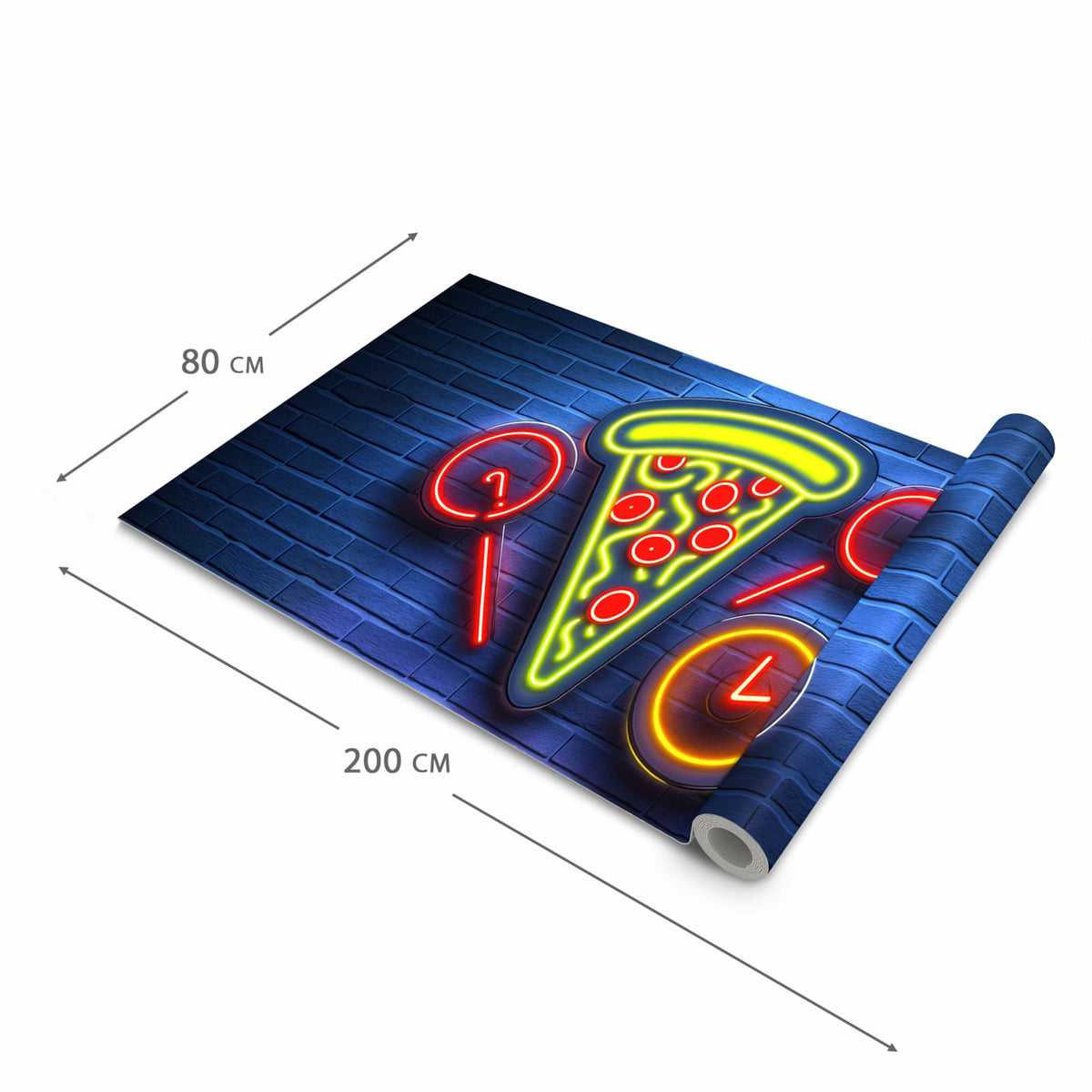 Pflegeleichter rutschfester Küchenteppich mit Motiv Pizzalieferservice in der Grösse 90x240 cm