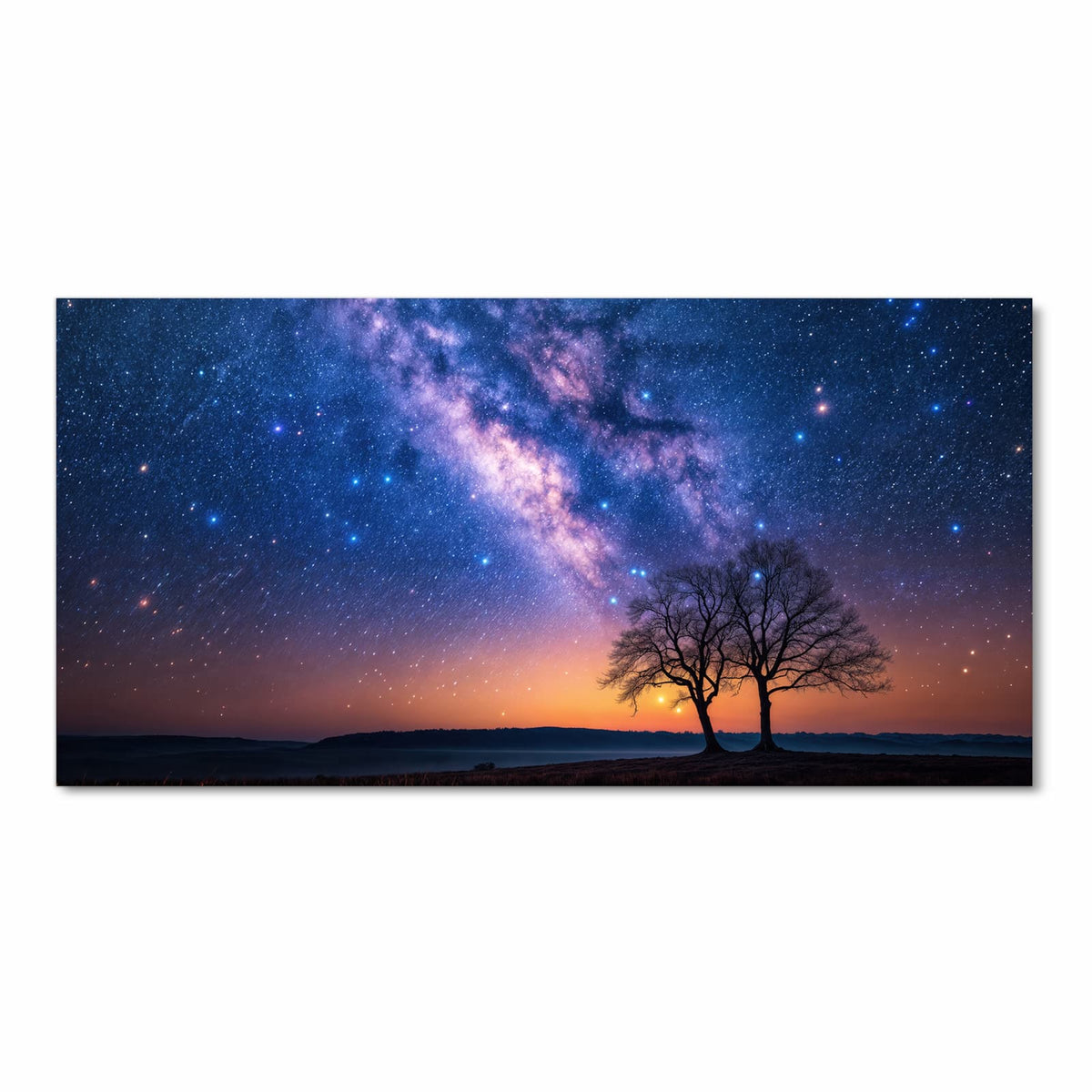 Küchenteppich waschbar mit Motiv Sternenhimmel Baum in Frontansicht für mehr Trittkomfort