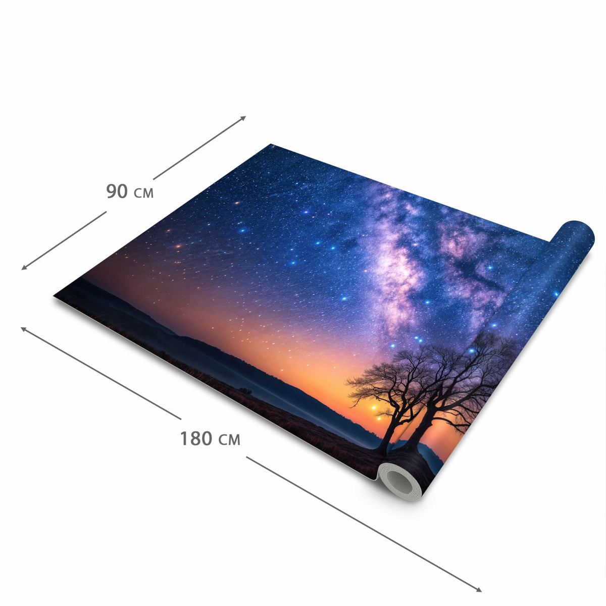 Wasserabweisender waschbarer Küchenläufer mit Motiv Sternenhimmel Baum in der Grösse 90x240 cm