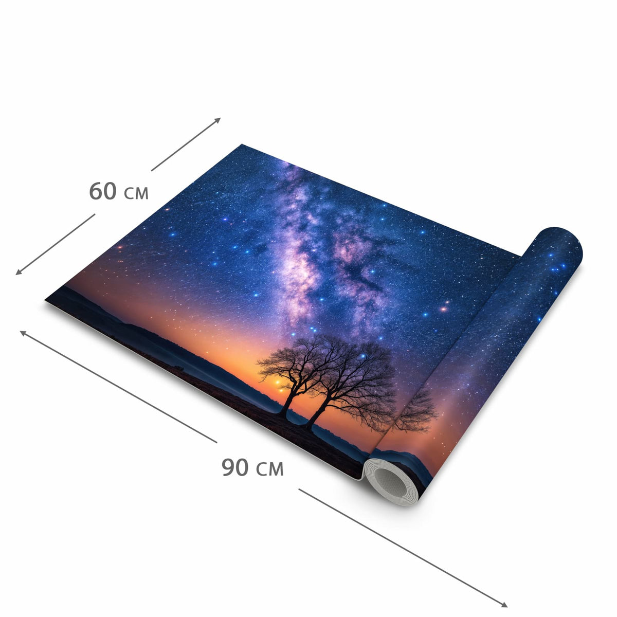 Zeitsparender waschbarer Küchenteppich mit Motiv Sternenhimmel Baum in der Grösse 90x180 cm