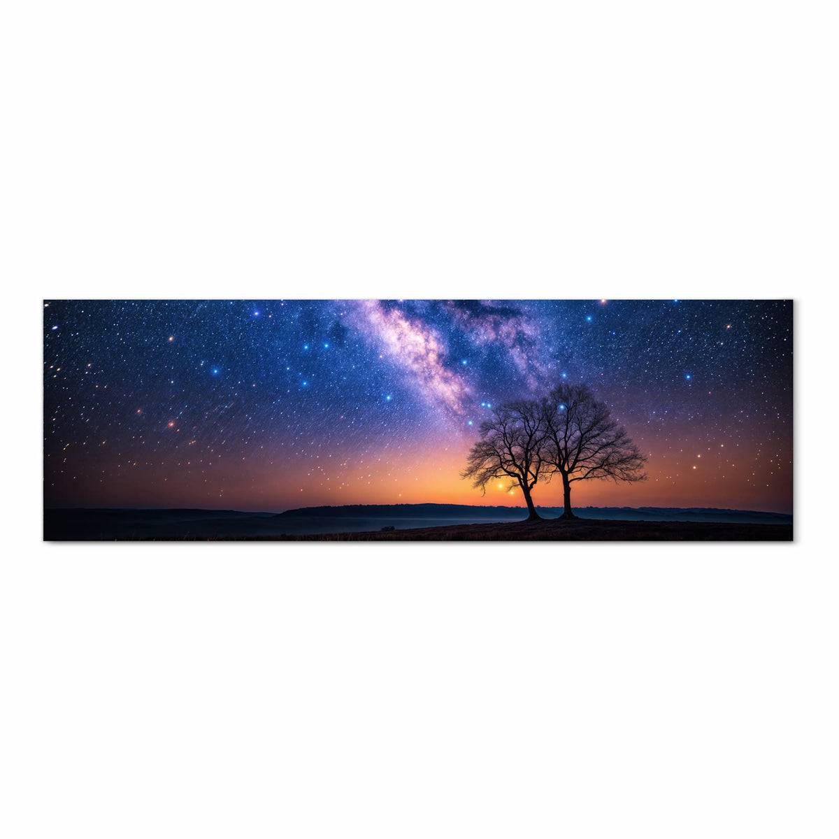 Pflegeleichter rutschfester Küchenteppich mit Motiv Sternenhimmel Baum in Frontansicht