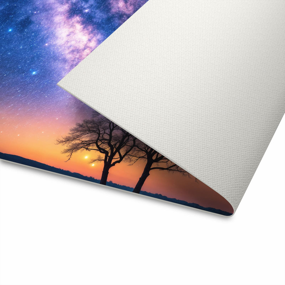 Fleckenresistenter Bodenläufer Teppich mit Motiv Sternenhimmel Baum in der Unterseite