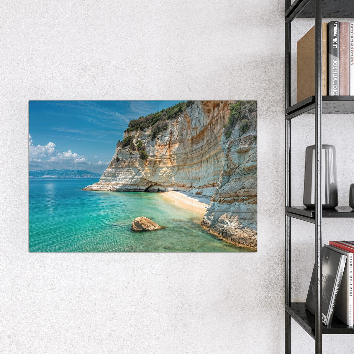 9 Größen – von 30 × 30 bis 120 × 90 cm – Magnettafel - Bucht mit Kalkklippen