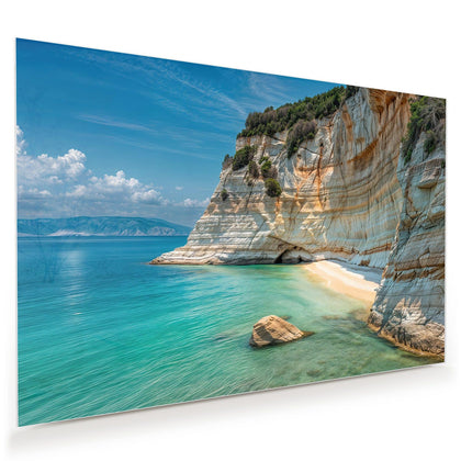 Wandbild mit dem Motiv Bucht mit Kalkklippen