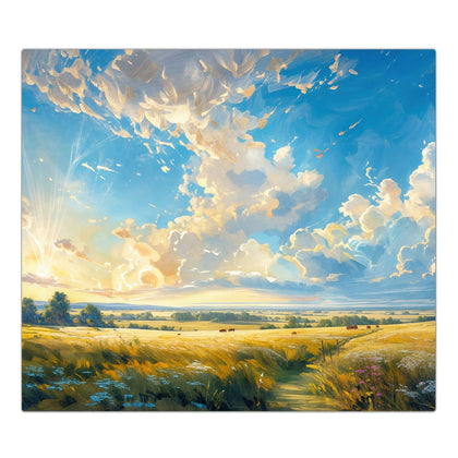 Herdabdeckplatte mit dem Motiv Wolkenhimmel über Feld