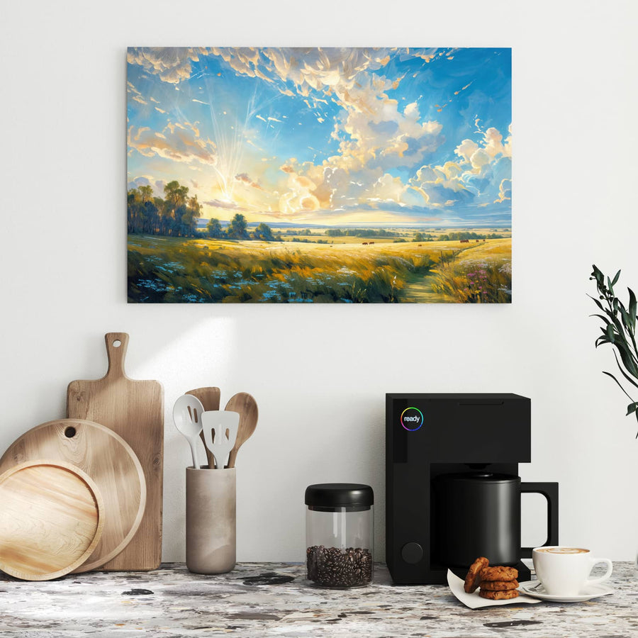 Maße Metall Magnettafel - Wolkenhimmel über Feld