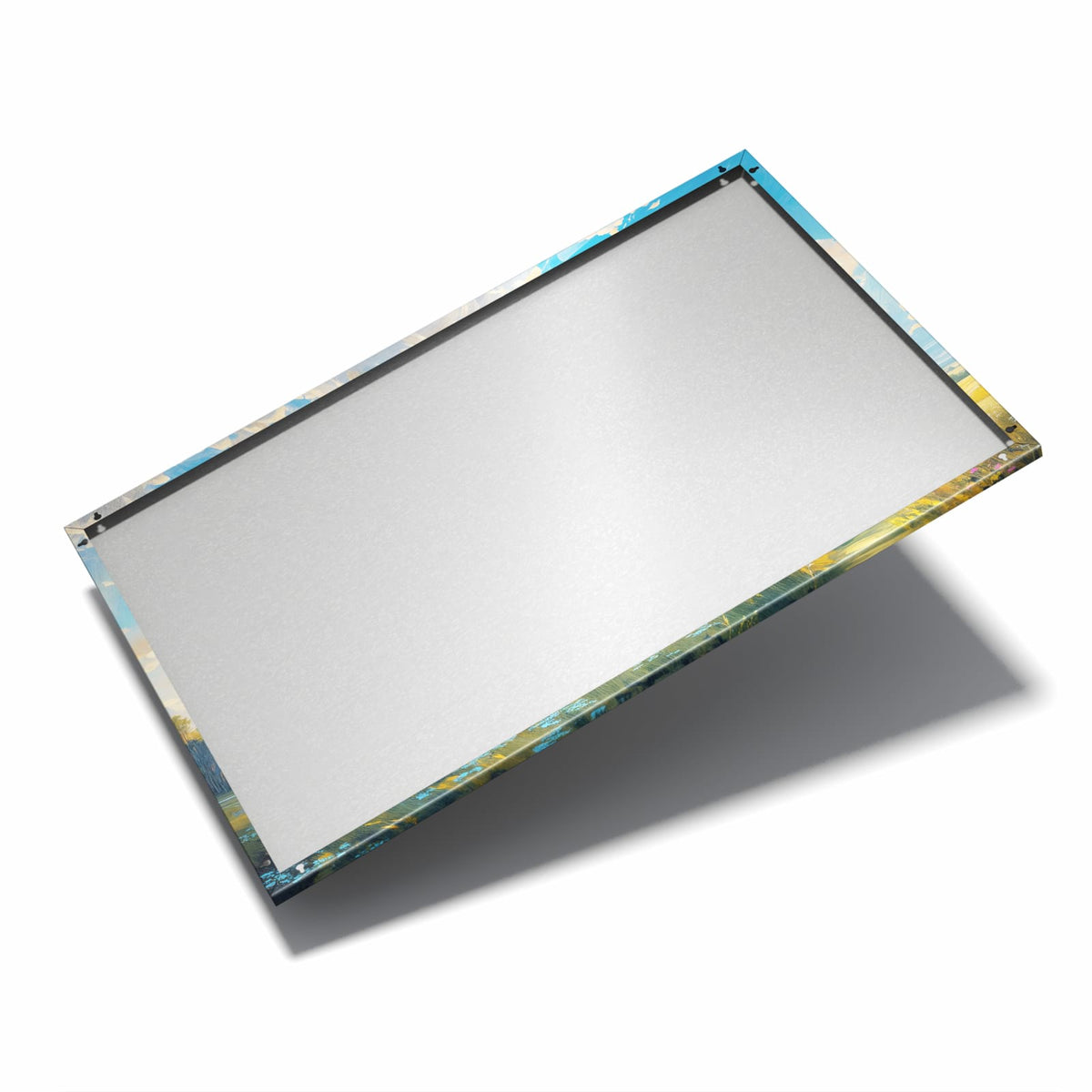Nur 7 mm – liegt eng an der Wand – Metall Magnettafel - Wolkenhimmel über Feld