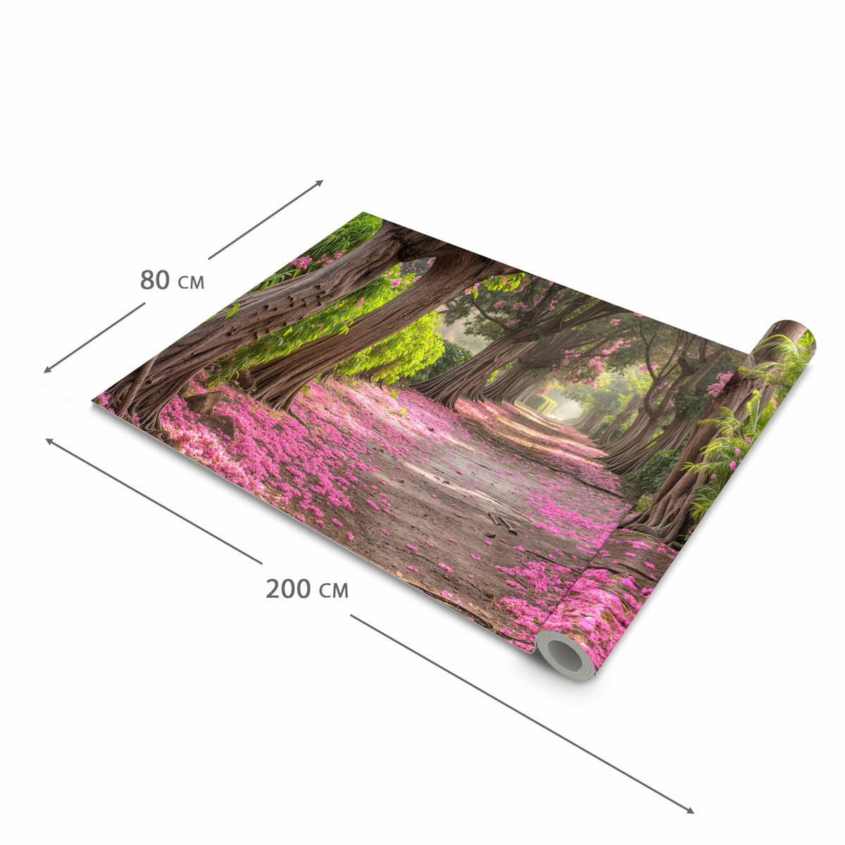 Rutschfester Küchenteppich mit Motiv Blütenallee in der Grösse 80x280 cm