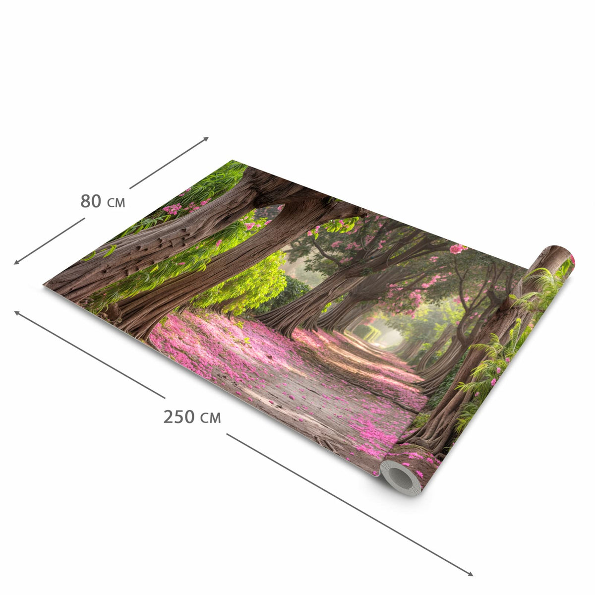 Feuchtigkeitsresistenter Teppich für die Küche mit Motiv Blütenallee in der Grösse 80x280 cm