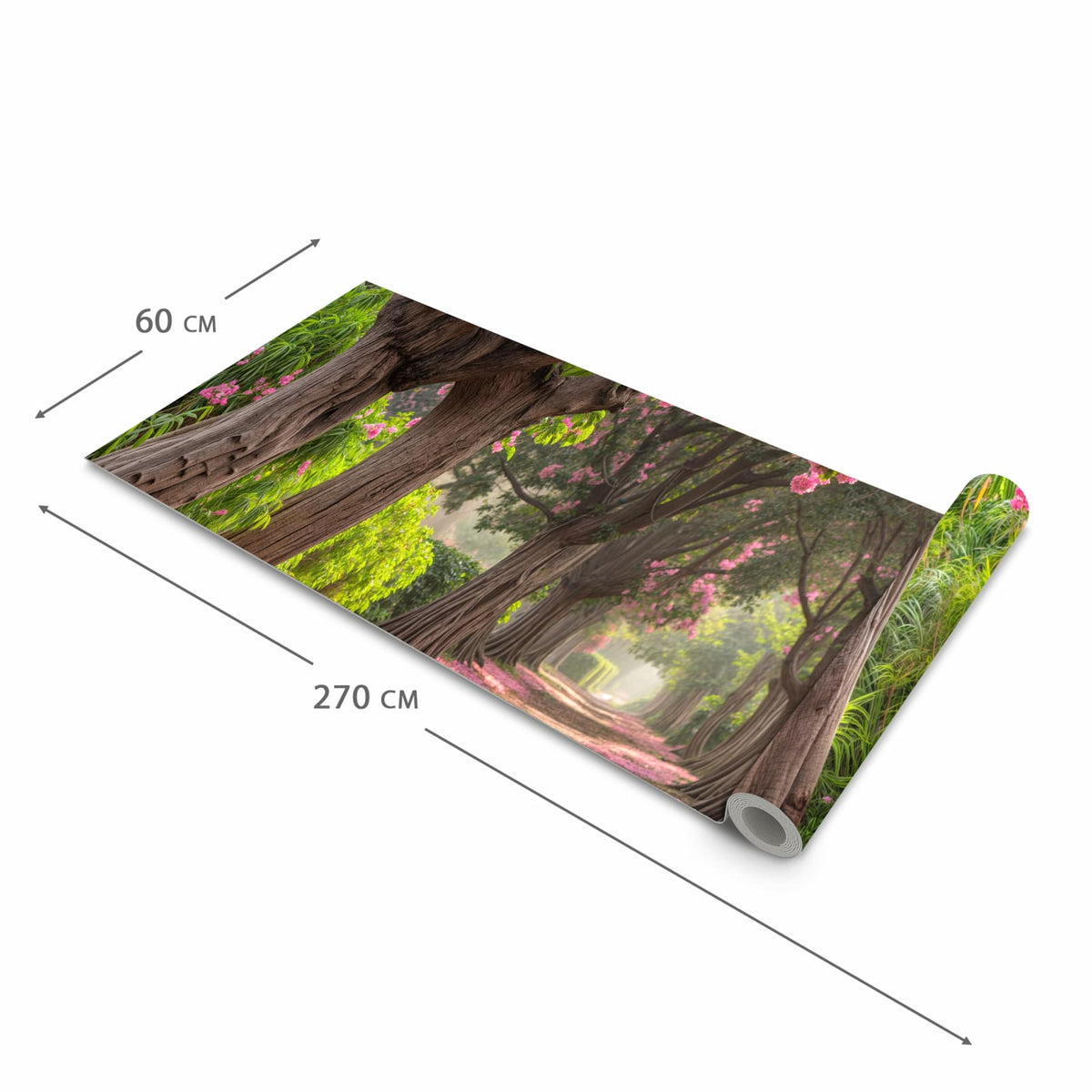 Strapazierfähiger Küchenläufer mit Motiv Blütenallee in der Grösse 80x280 cm