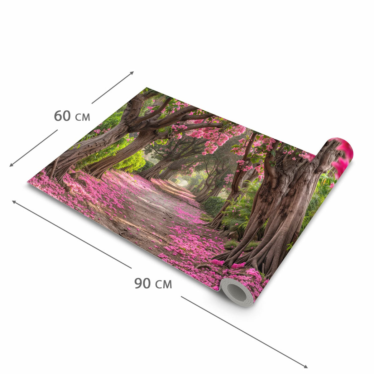 Langlebiger Teppich für Küche mit Motiv Blütenallee in der Grösse 80x280 cm