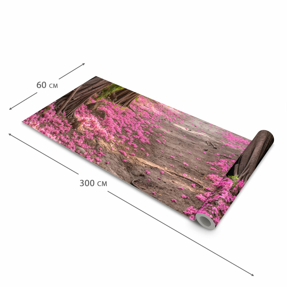 Waschbarer Küchenteppich mit Motiv Blütenallee in der Größe 80x280 cm