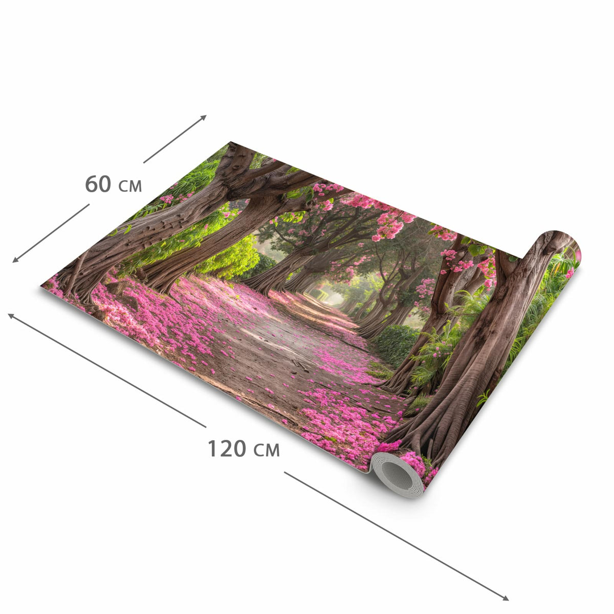 Waschbarer rutschfester Küchenläufer mit Motiv Blütenallee in der Grösse 80x280 cm