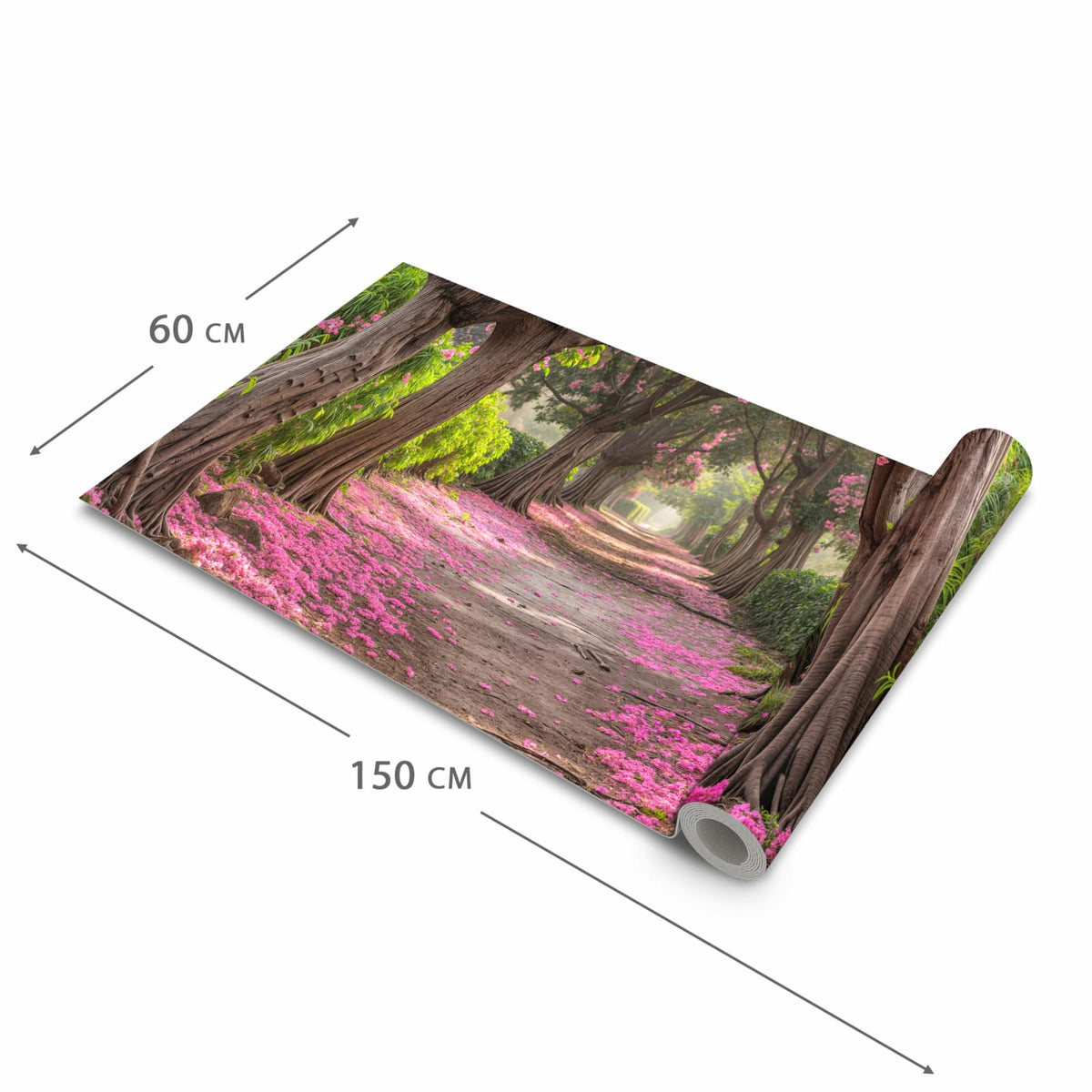 Pflegeleichter moderner Küchenläufer mit Motiv Blütenallee in der Grösse 80x280 cm